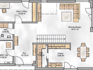Massivhaus Berlin von P & P Massivhaus Schlüsselfertig ab 435000€, Cubushaus Grundriss 1