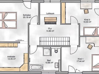 Massivhaus Berlin von P & P Massivhaus Schlüsselfertig ab 435000€, Cubushaus Grundriss 2