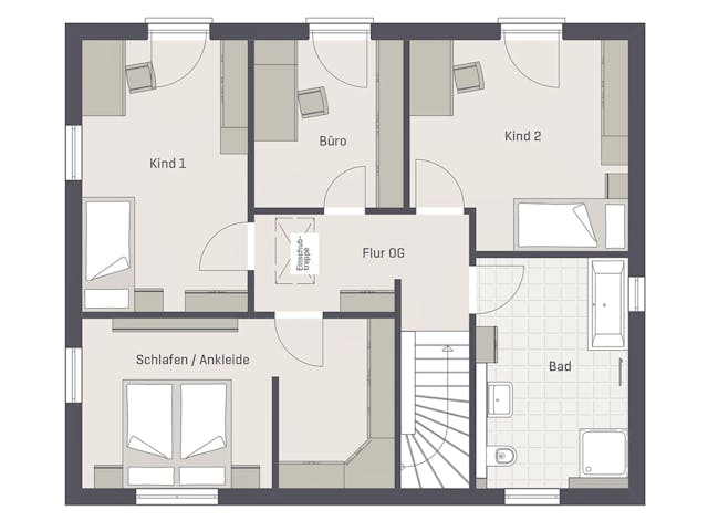 Massivhaus Como von P & P Massivhaus Schlüsselfertig ab 333000€, Stadtvilla Grundriss 2