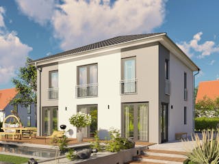 Massivhaus Florenz von P & P Massivhaus Schlüsselfertig ab 320000€, Stadtvilla Außenansicht 2