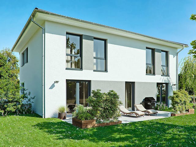 Massivhaus Garda von P & P Massivhaus Schlüsselfertig ab 525000€, Stadtvilla Außenansicht 2
