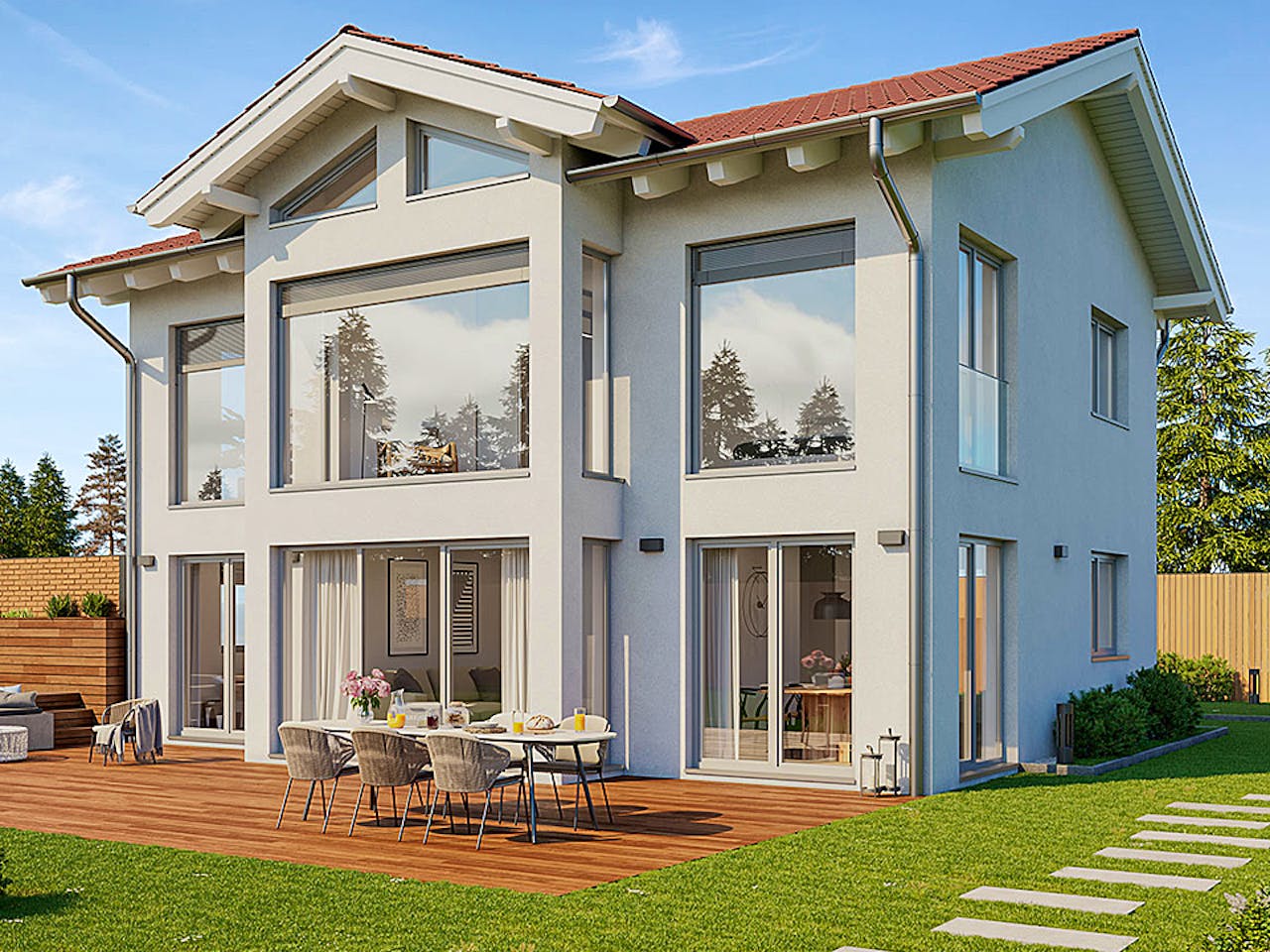 Massivhaus Lago von P & P Massivhaus Schlüsselfertig ab 340000€, Stadtvilla Außenansicht 1