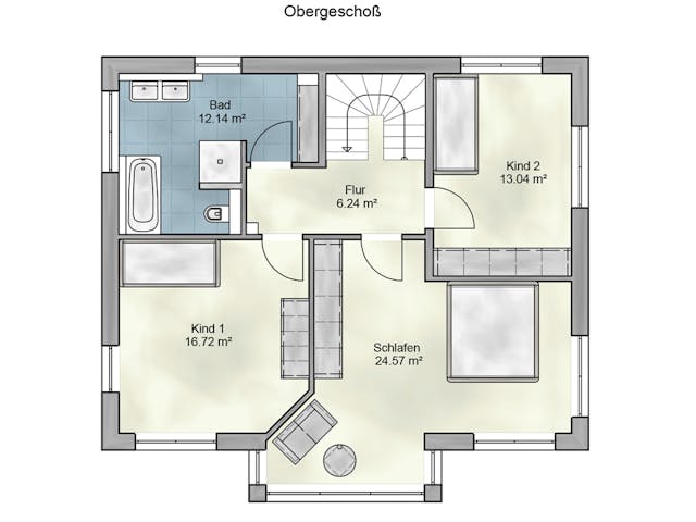 Massivhaus Lago von P & P Massivhaus Schlüsselfertig ab 340000€, Stadtvilla Grundriss 2