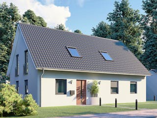 Massivhaus Oslo von P & P Massivhaus Schlüsselfertig ab 415000€, Satteldach-Klassiker Außenansicht 2