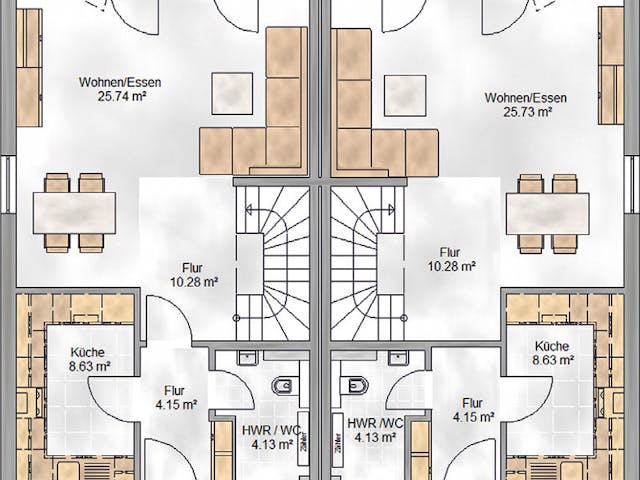 Massivhaus Salzburg von P & P Massivhaus Schlüsselfertig ab 299000€, Satteldach-Klassiker Grundriss 1