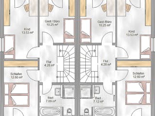 Massivhaus Salzburg von P & P Massivhaus Schlüsselfertig ab 299000€, Satteldach-Klassiker Grundriss 2