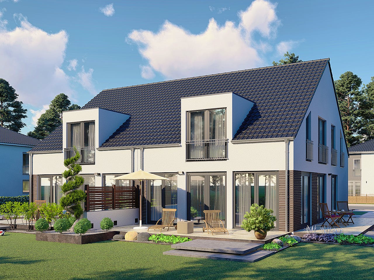 Massivhaus Wien von P & P Massivhaus Schlüsselfertig ab 315000€, Satteldach-Klassiker Außenansicht 1