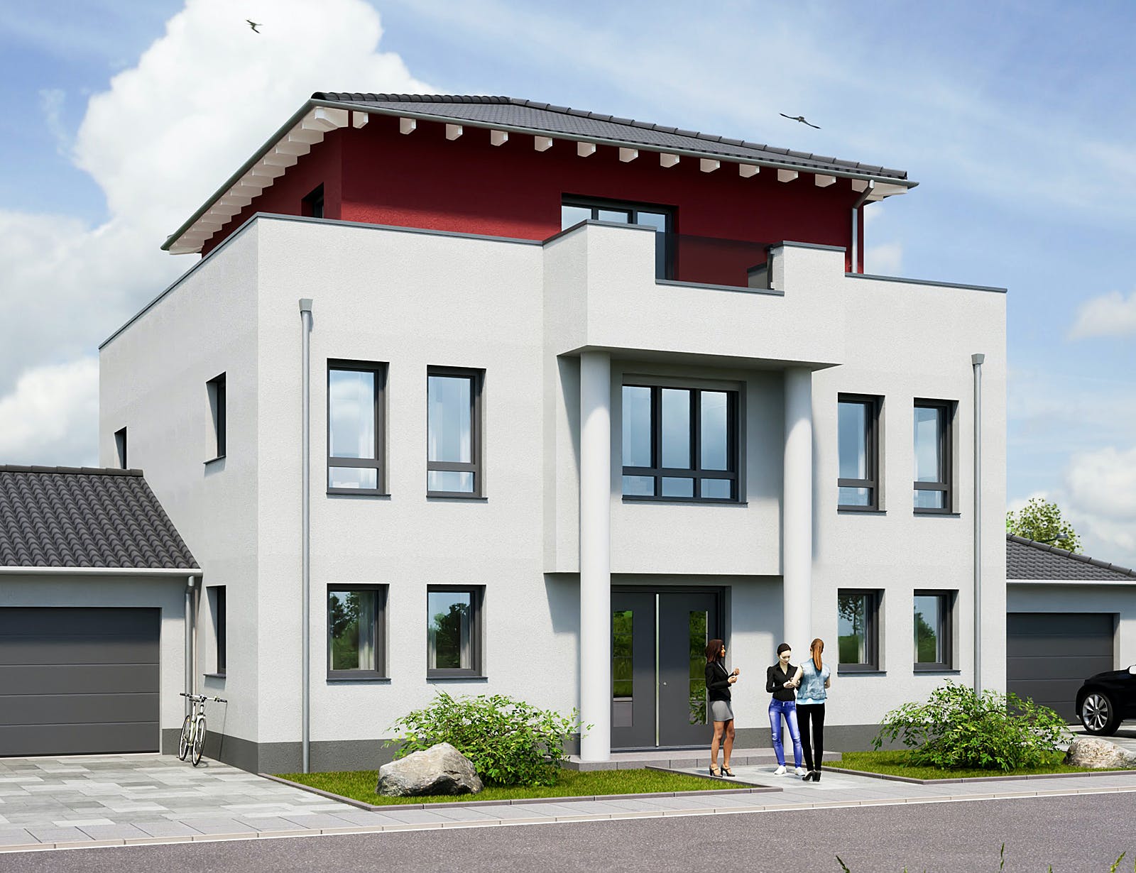 Massivhaus Q10 PHOENIX PALACE von Q-Logic…Wohncompany, Stadtvilla Außenansicht 1