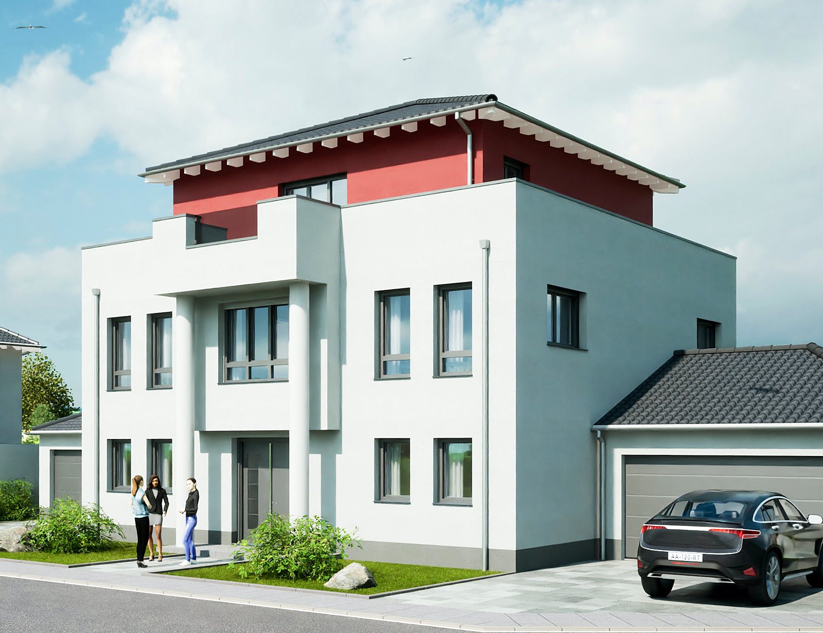 Massivhaus Q10 PHOENIX PALACE von Q-Logic…Wohncompany, Stadtvilla Außenansicht 2