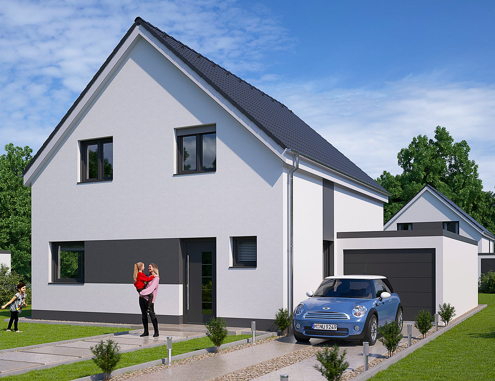 Massivhaus Q1 SAPHIR von Q-Logic…Wohncompany, Satteldach-Klassiker Außenansicht 1
