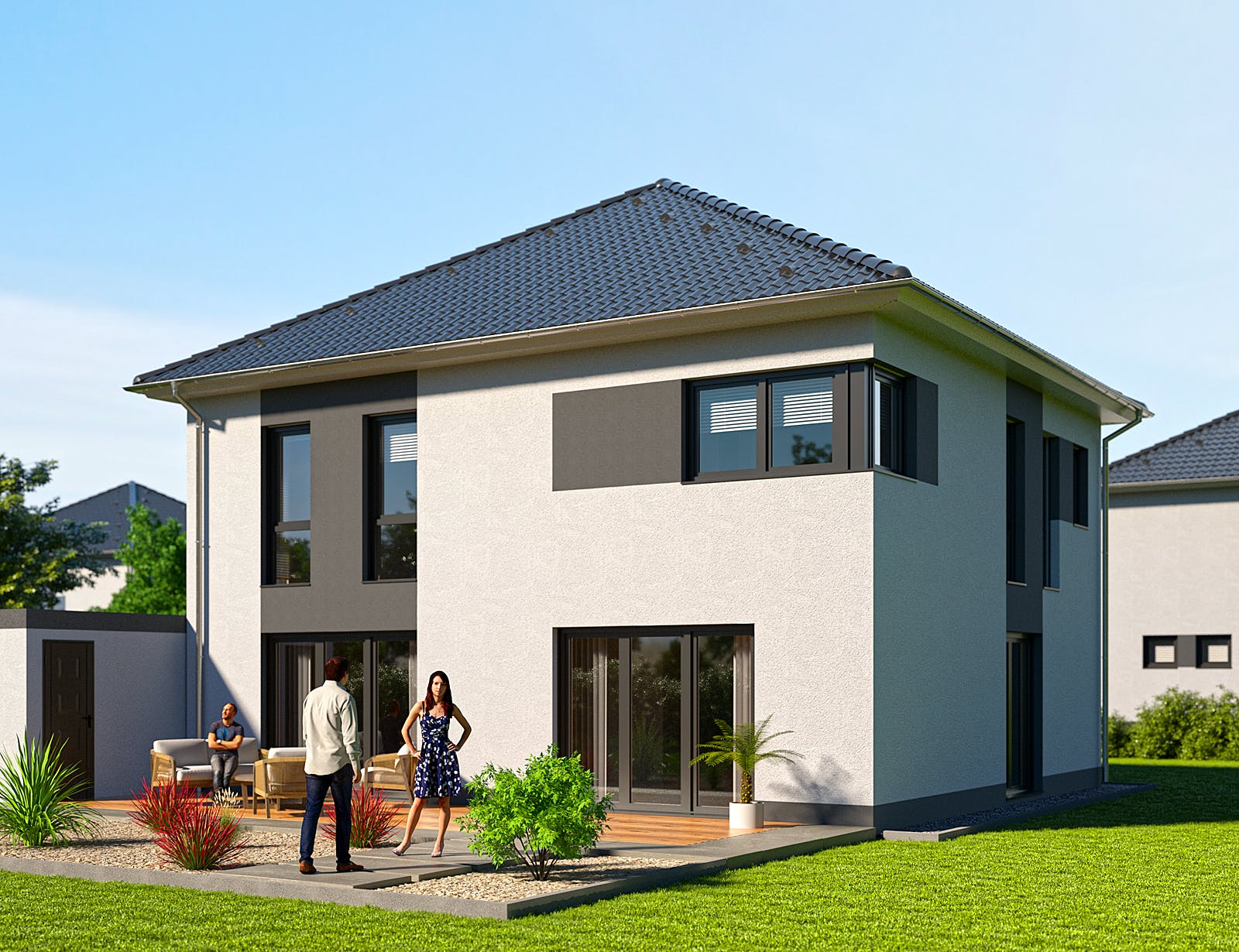 Massivhaus Q3 VILLA PHOENIX von Q-Logic…Wohncompany, Stadtvilla Außenansicht 2