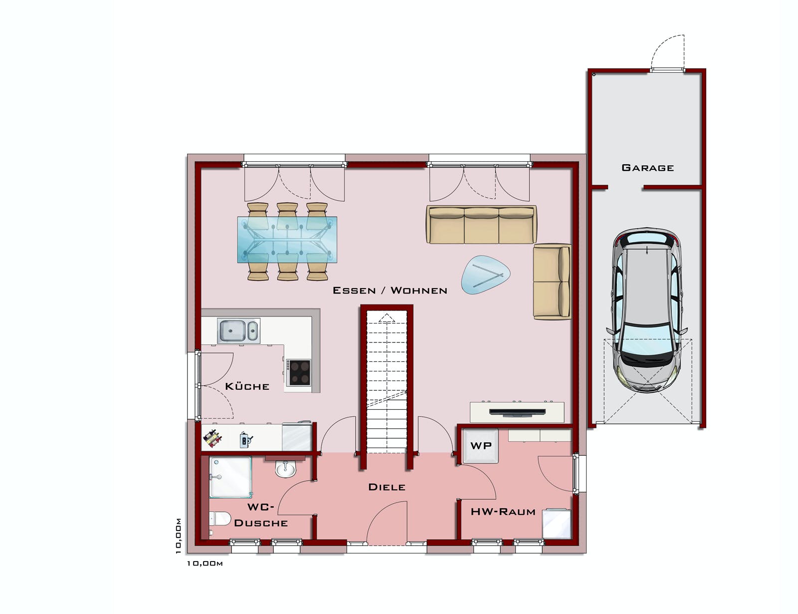 Massivhaus Q3 VILLA PHOENIX von Q-Logic…Wohncompany, Stadtvilla Grundriss 1
