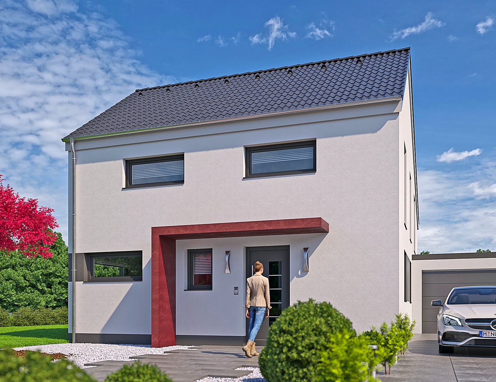 Massivhaus Q5 VILLA VARIA von Q-Logic…Wohncompany, Satteldach-Klassiker Außenansicht 1
