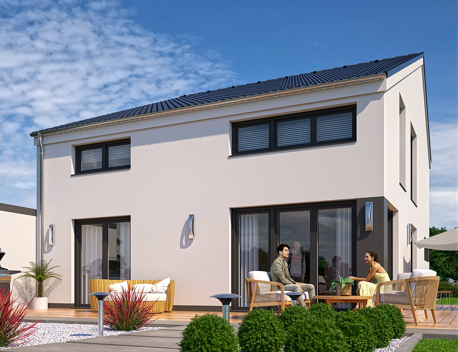 Massivhaus Q5 VILLA VARIA von Q-Logic…Wohncompany, Satteldach-Klassiker Außenansicht 2