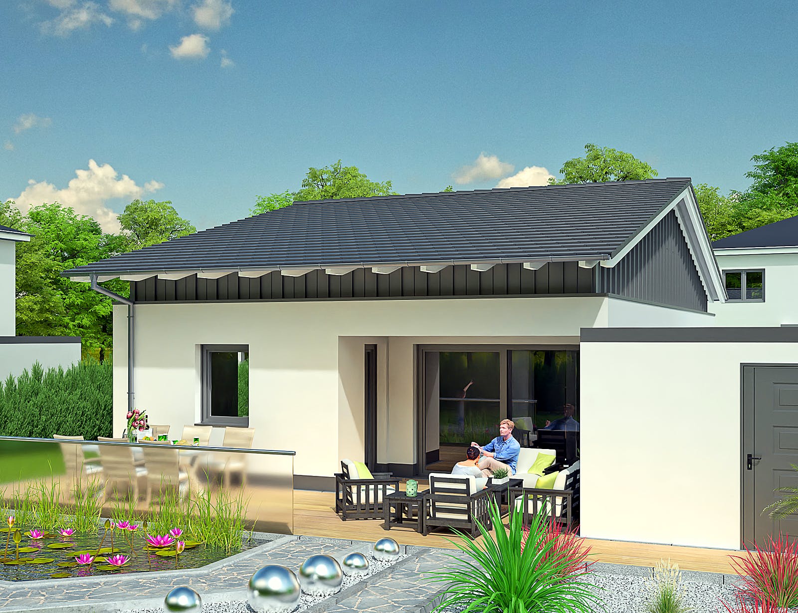 Massivhaus Q6 CONCEPT von Q-Logic…Wohncompany, Bungalow Außenansicht 2