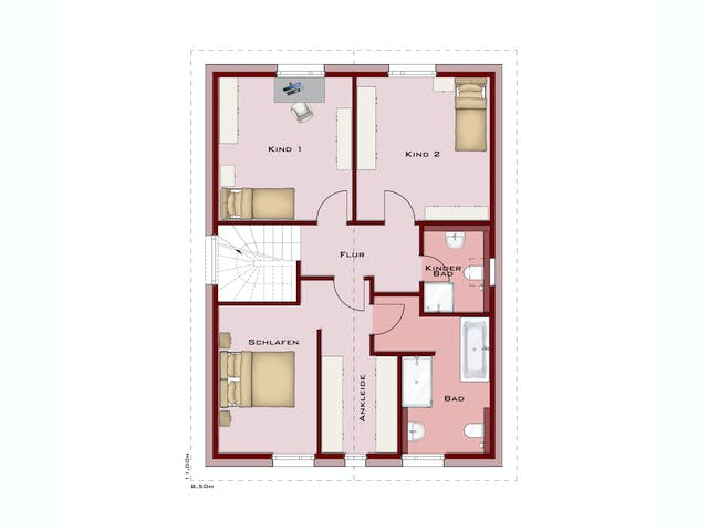 Massivhaus Q8 Family@work von Q-Logic…Wohncompany, Satteldach-Klassiker Grundriss 2