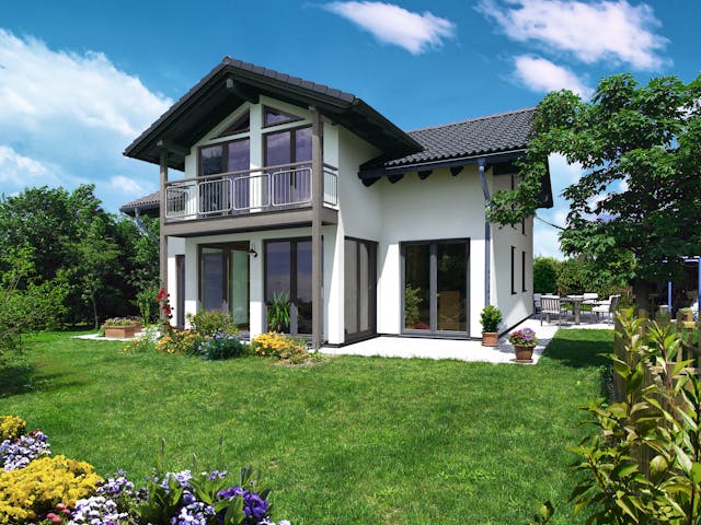 Fertighaus Felico von Fingerhut Haus Schlüsselfertig ab 498985€, Satteldach-Klassiker Außenansicht 2