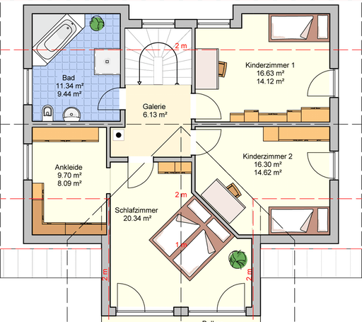 Fertighaus Felico von Fingerhut Haus Schlüsselfertig ab 447017€, Satteldach-Klassiker Grundriss 2