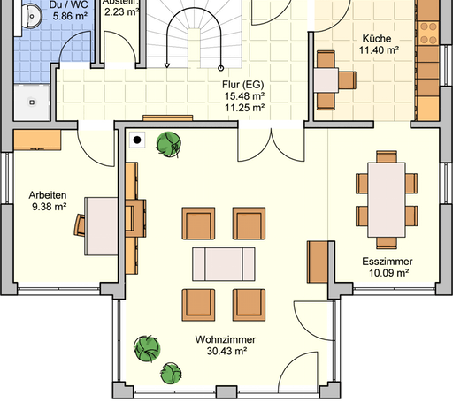 Fertighaus Felico von Fingerhut Haus Schlüsselfertig ab 447017€, Satteldach-Klassiker Grundriss 1