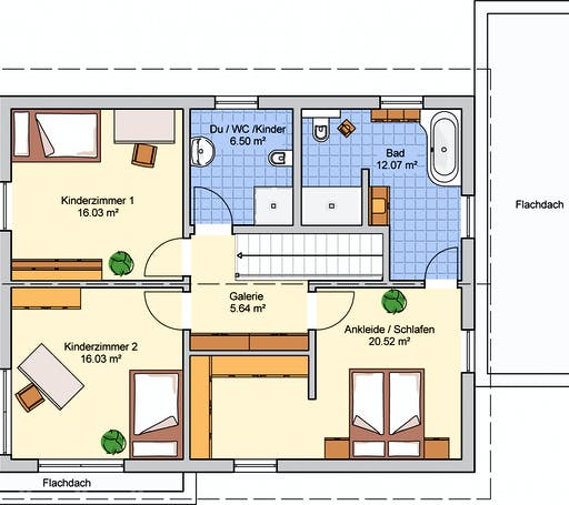 Fertighaus Balance von Fingerhut Haus Schlüsselfertig ab 416910€, Satteldach-Klassiker Grundriss 2