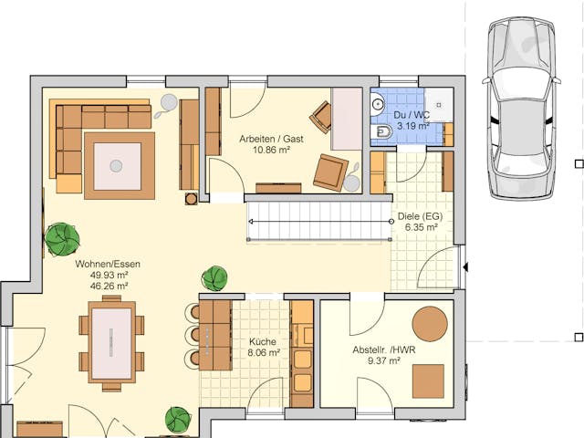 Fertighaus Balance von Fingerhut Haus Schlüsselfertig ab 463021€, Satteldach-Klassiker Grundriss 1