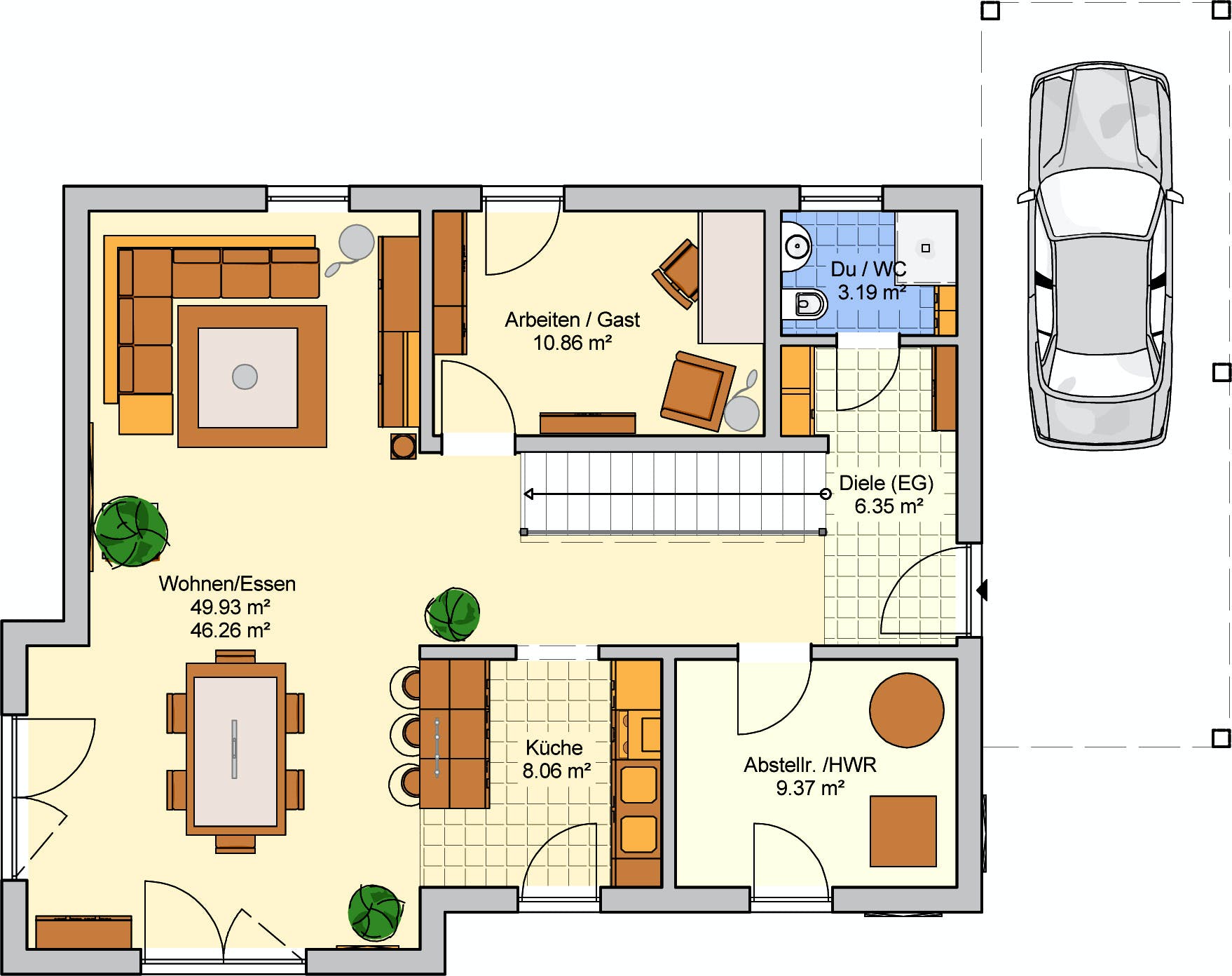 Fertighaus Balance von FINGERHUT-HAUS Schlüsselfertig ab 466865€, Satteldach-Klassiker Grundriss 1