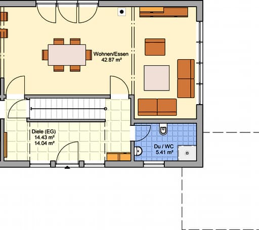 Fertighaus Turo von Fingerhut Haus Schlüsselfertig ab 430759€, Satteldach-Klassiker Grundriss 1
