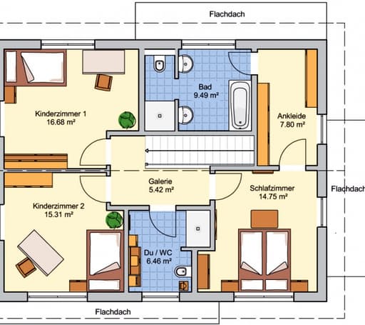 Fertighaus Mannheim von Fingerhut Haus Schlüsselfertig ab 447917€, Satteldach-Klassiker Grundriss 2
