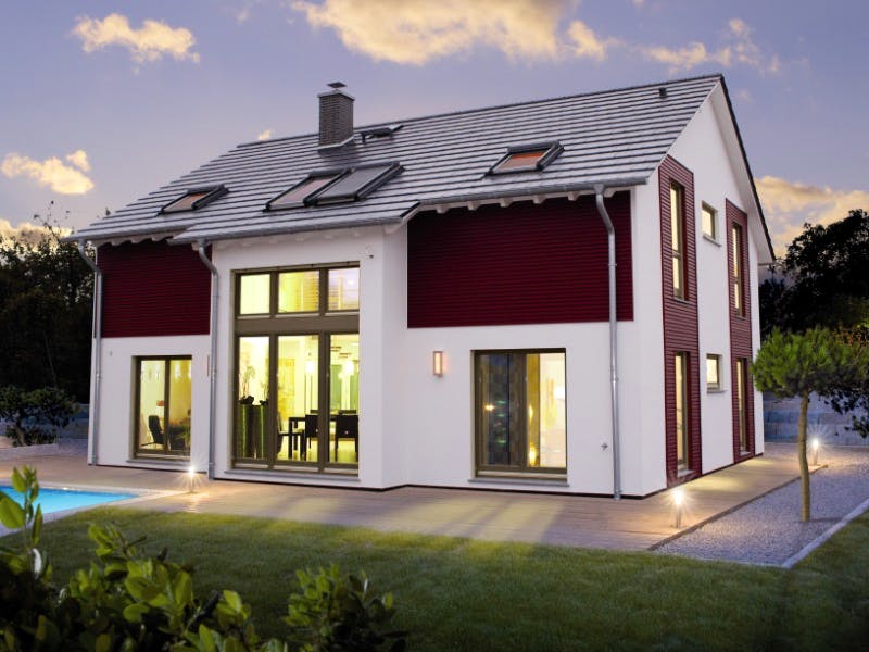 Fertighaus Erlangen von FINGERHUT-HAUS Schlüsselfertig ab 547210€, Satteldach-Klassiker Außenansicht 1