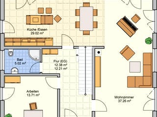 Fertighaus Erlangen von Fingerhut Haus Schlüsselfertig ab 548910€, Satteldach-Klassiker Grundriss 1