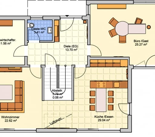 Fertighaus Koblenz von Fingerhut Haus Schlüsselfertig ab 514496€, Satteldach-Klassiker Grundriss 1