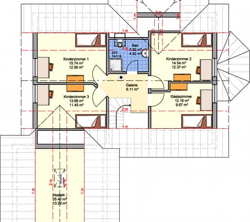 Fertighaus Sentempa von Fingerhut Haus Schlüsselfertig ab 419251€, Satteldach-Klassiker Grundriss 2