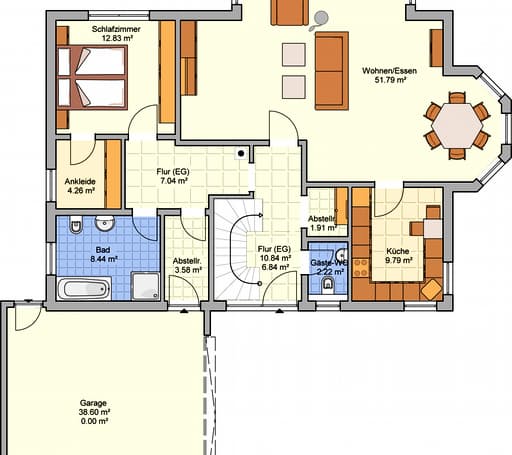 Fertighaus Sentempa von Fingerhut Haus Schlüsselfertig ab 419251€, Satteldach-Klassiker Grundriss 1