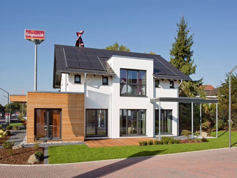 Fertighaus Wuppertal von FINGERHUT-HAUS Schlüsselfertig ab 528627€, Satteldach-Klassiker Außenansicht 1