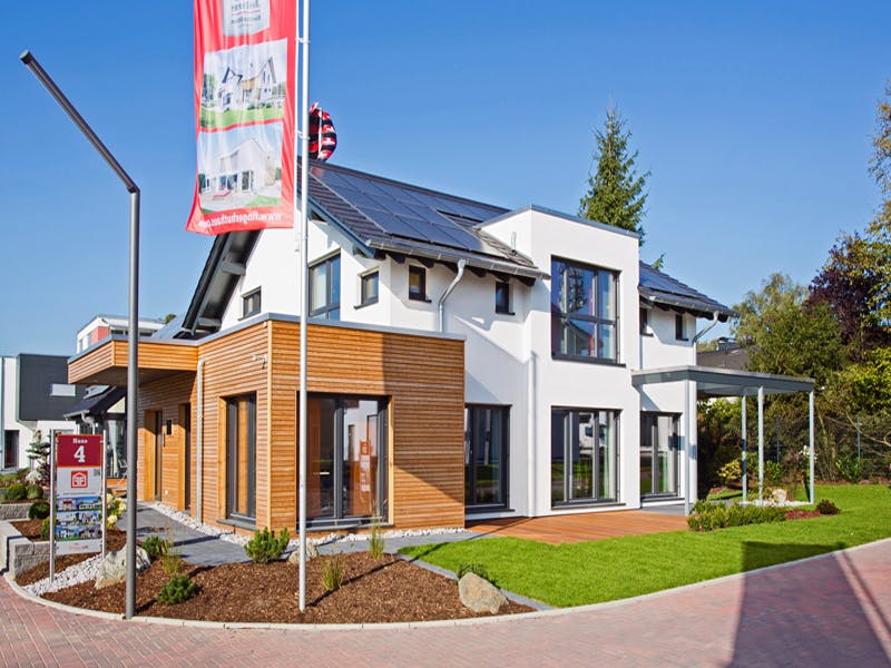 Fertighaus Wuppertal von FINGERHUT-HAUS Schlüsselfertig ab 528627€, Satteldach-Klassiker Außenansicht 2