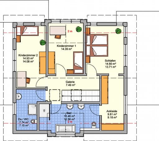 Fertighaus Wuppertal von Fingerhut Haus Schlüsselfertig ab 543203€, Satteldach-Klassiker Grundriss 2