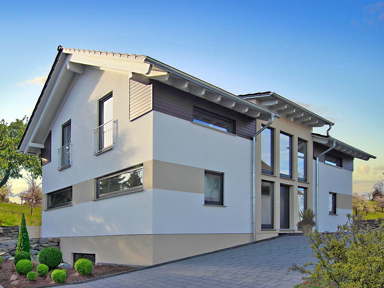 Fertighaus Turo von Fingerhut Haus Schlüsselfertig ab 479090€, Satteldach-Klassiker Außenansicht 1