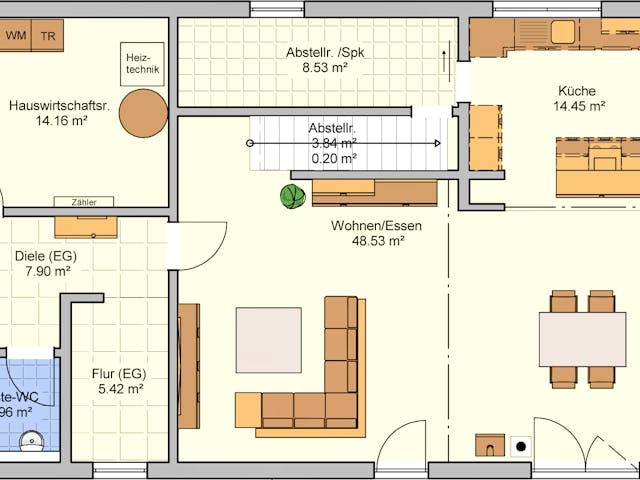 Fertighaus Arbaro von Fingerhut Haus Schlüsselfertig ab 564802€, Satteldach-Klassiker Grundriss 1