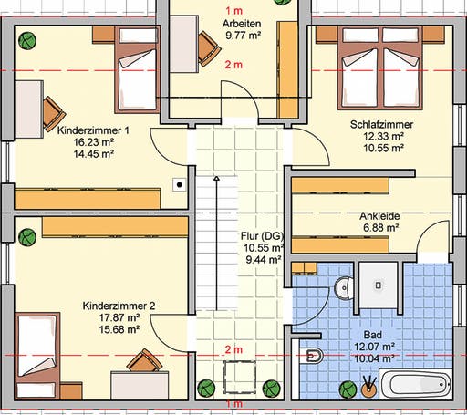 Fertighaus Locca von Fingerhut Haus Schlüsselfertig ab 429615€, Satteldach-Klassiker Grundriss 2