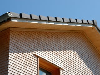 Fertighaus Rahn von Holzhaus Roßkopf Schlüsselfertig ab 298000€, Satteldach-Klassiker Außenansicht 7