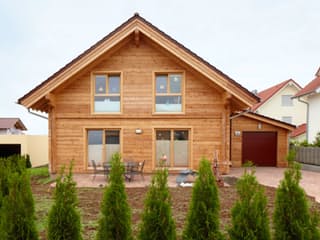 Blockhaus Rappenau von Rems-Murr-Holzhaus Ausbauhaus ab 311551€, Blockhaus Außenansicht 2