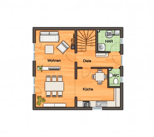 Massivhaus Raumwunder 100 - Süd (out) von Town & Country Haus Deutschland Schlüsselfertig ab 185010€, Grundriss 2