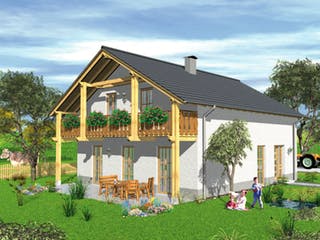 Massivhaus Ravenna von VARIANT-HAUS Bausatzhaus ab 48691€, Satteldach-Klassiker Außenansicht 1