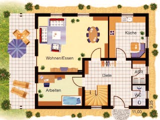 Massivhaus Ravenna von VARIANT-HAUS Bausatzhaus ab 48691€, Satteldach-Klassiker Grundriss 1