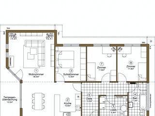 Fertighaus Bornholm 110+12 von EBK Haus, Bungalow Grundriss 1