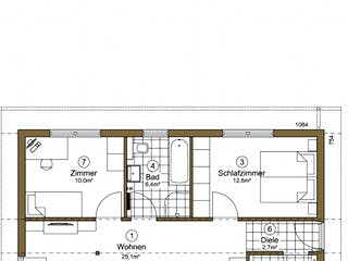 Fertighaus Reersö 70 von EBK Haus, Bungalow Grundriss 1