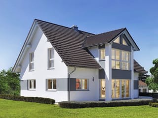 Fertighaus Ausstellungshaus Regensburg von WeberHaus Schlüsselfertig ab 366000€, Satteldach-Klassiker Außenansicht 1