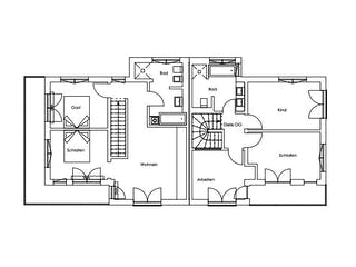Fertighaus Breitbrunn von Regnauer Hausbau Schlüsselfertig ab 350040€, Satteldach-Klassiker Grundriss 2
