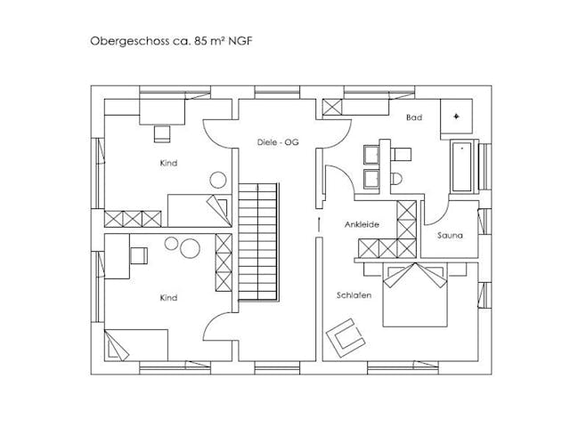 Fertighaus Heidi von Regnauer Hausbau Schlüsselfertig ab 549475€, Satteldach-Klassiker Grundriss 2