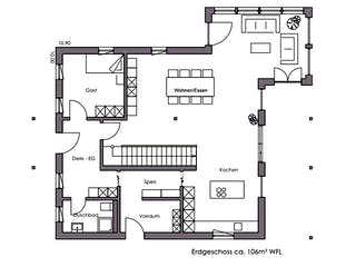 Fertighaus Landshut von Regnauer Hausbau Schlüsselfertig ab 591250€, Satteldach-Klassiker Grundriss 1